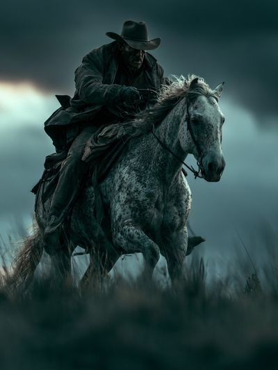 Cowboy on Horse Photography Poster. poster print