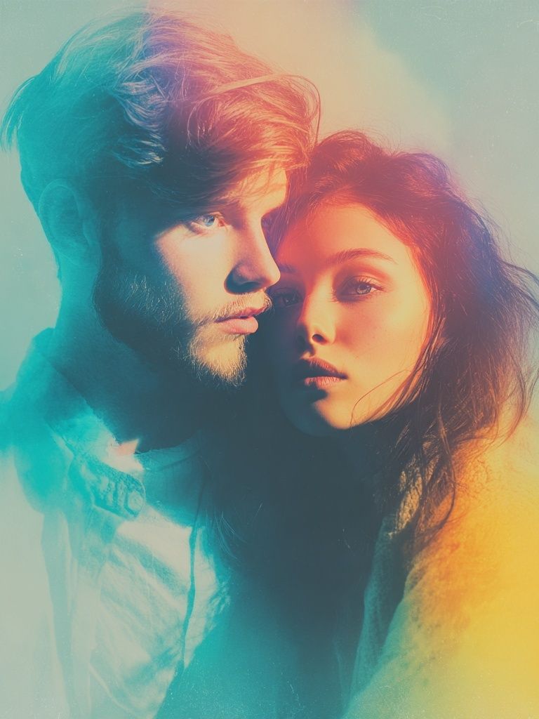 Dreamy Couple Portrait Print. poster — photography art