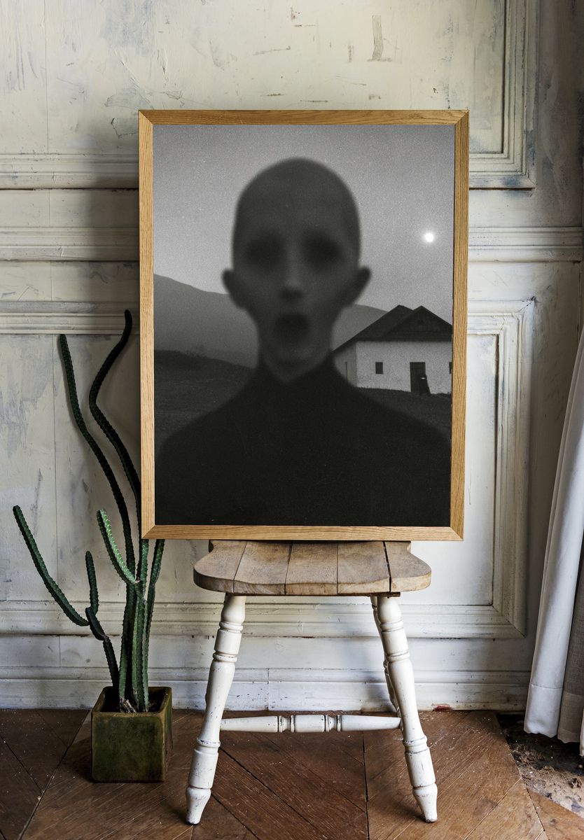 Surreal Night Figure Photography Poster. room preview