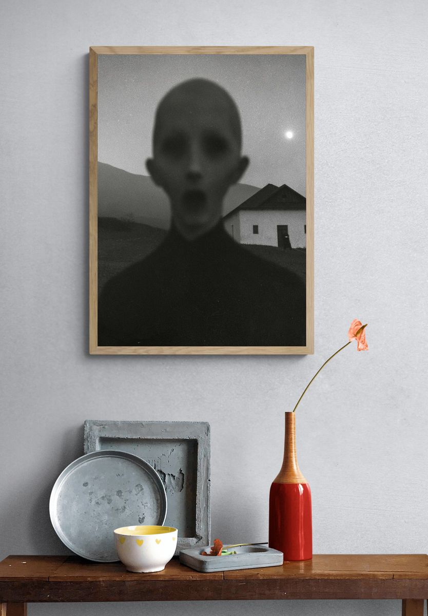 Surreal Night Figure Photography Poster. — room view 3