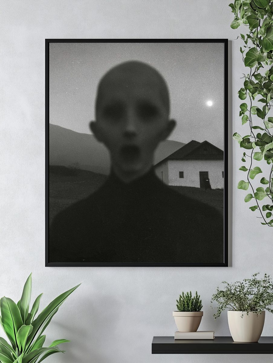 Surreal Night Figure Photography Poster. — room view 4
