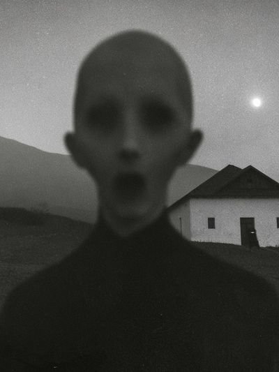 Surreal Night Figure Photography Poster. poster