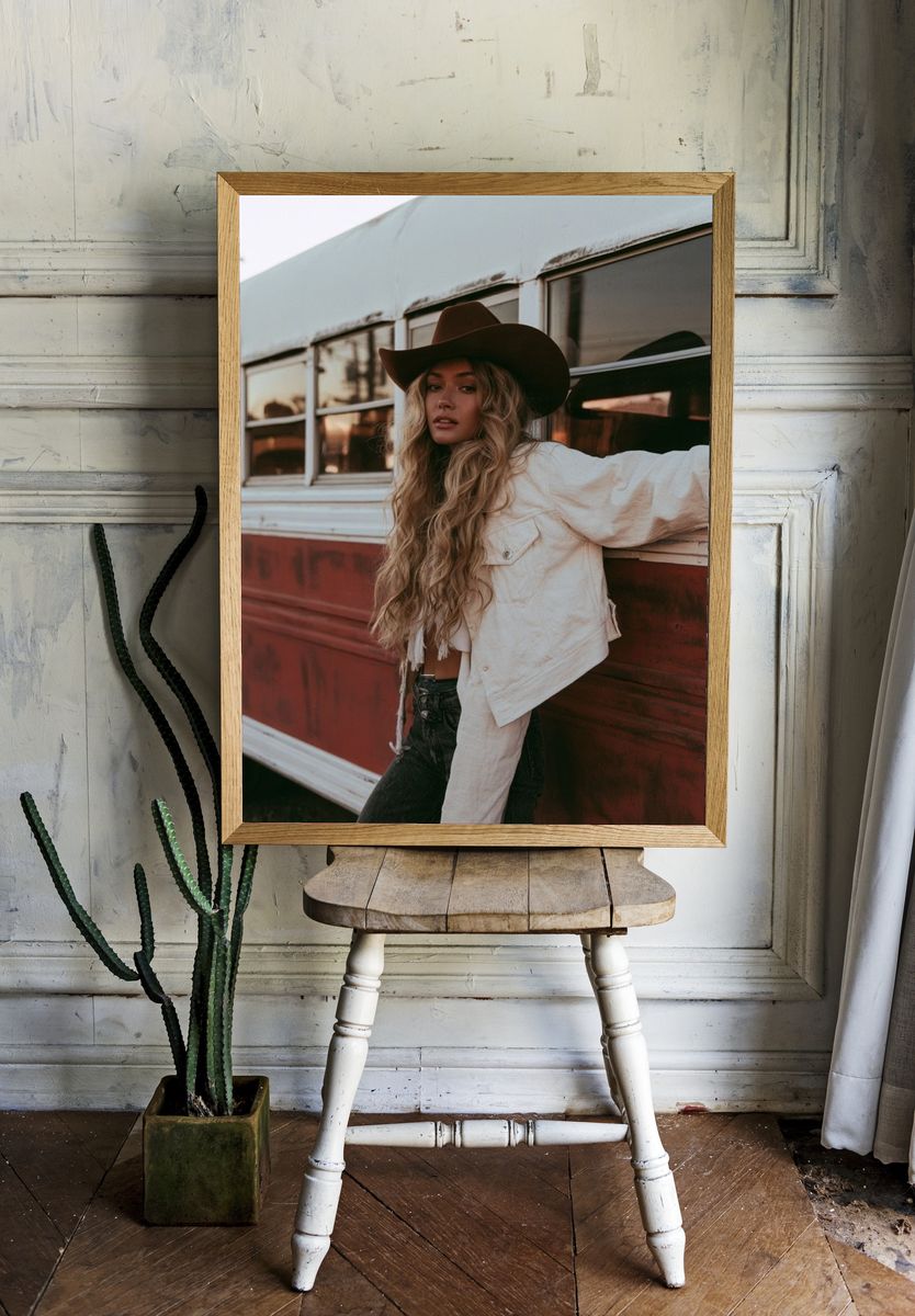 Cowgirl Portrait Photography Poster. — room view 1