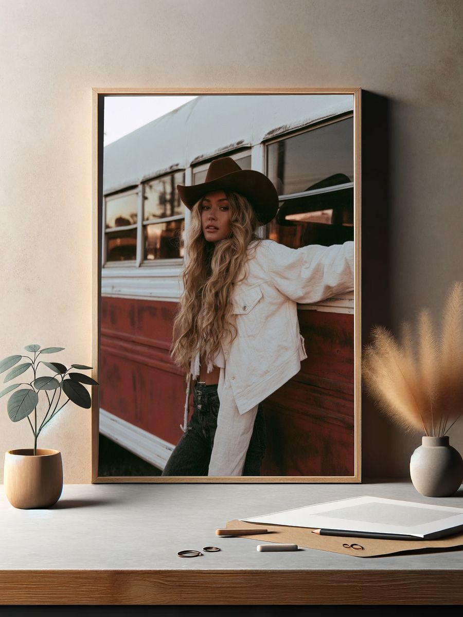 Cowgirl Portrait Photography Poster. — room view 2