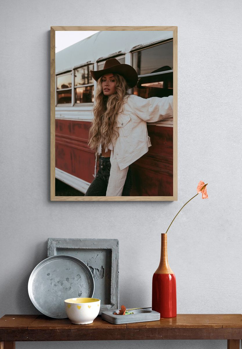 Cowgirl Portrait Photography Poster. — room view 3