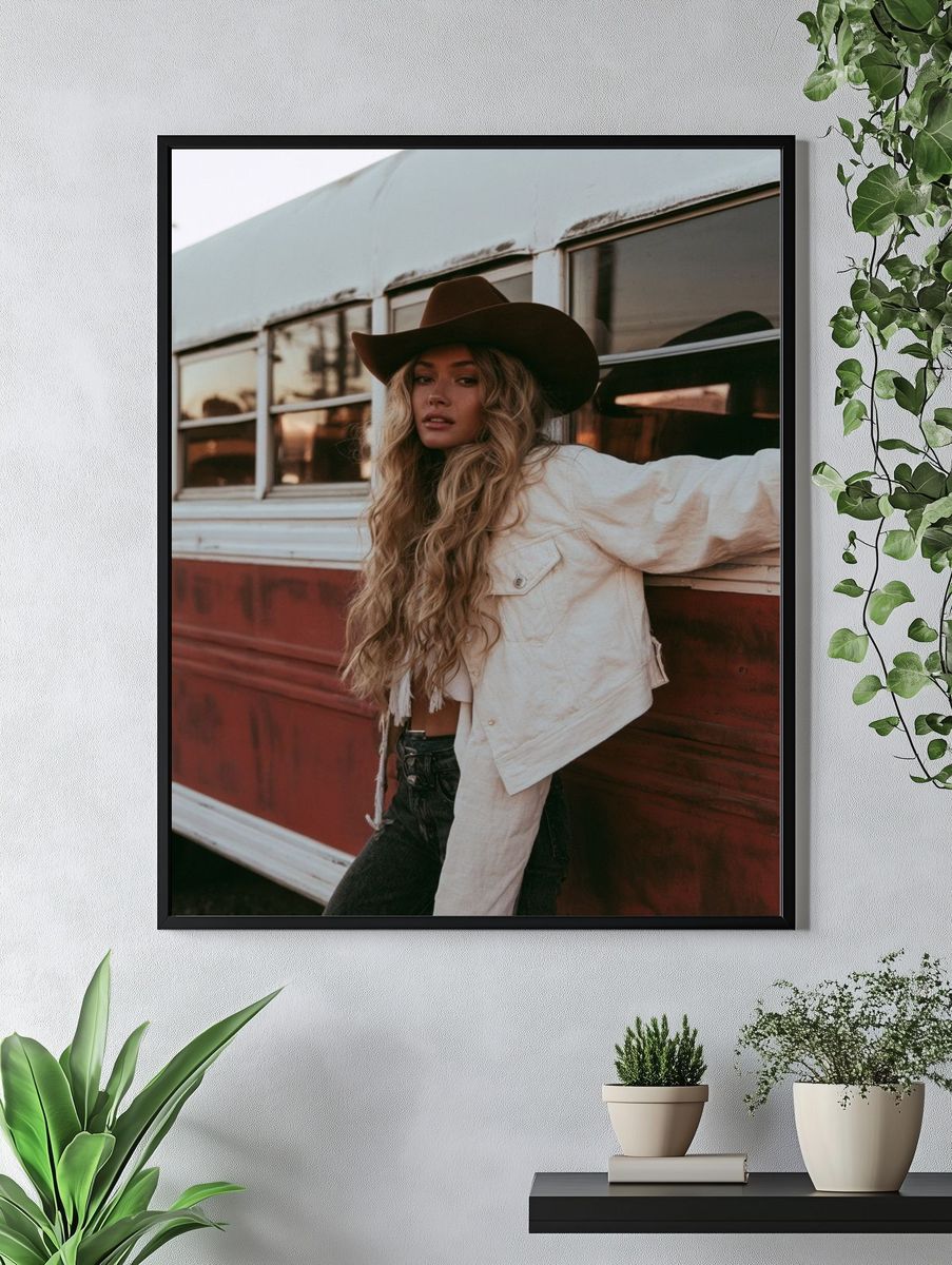 Cowgirl Portrait Photography Poster. — room view 4