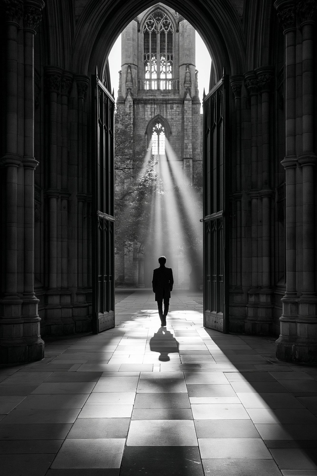 Cathedral Light Walk Photography Poster. poster detail