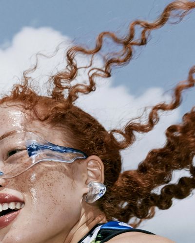 Freckled Curly Hair Portrait Poster. poster