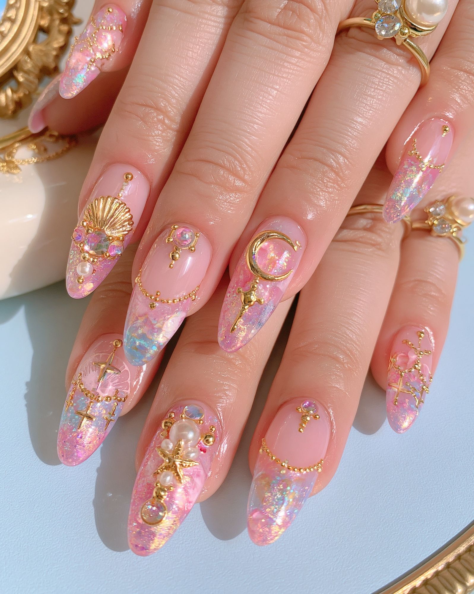 Pastel Celestial Nail Art Photography Poster. poster — photography art