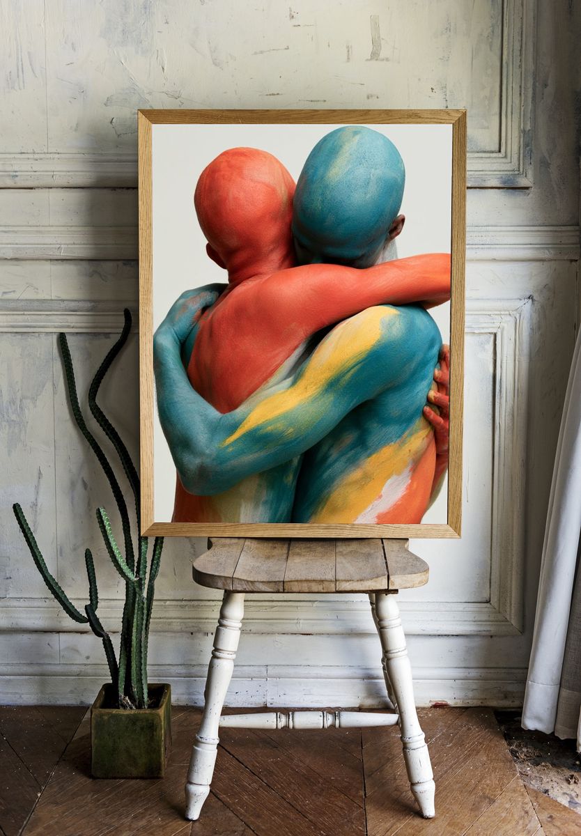 Colorful Embrace Photography Poster. — room view 1
