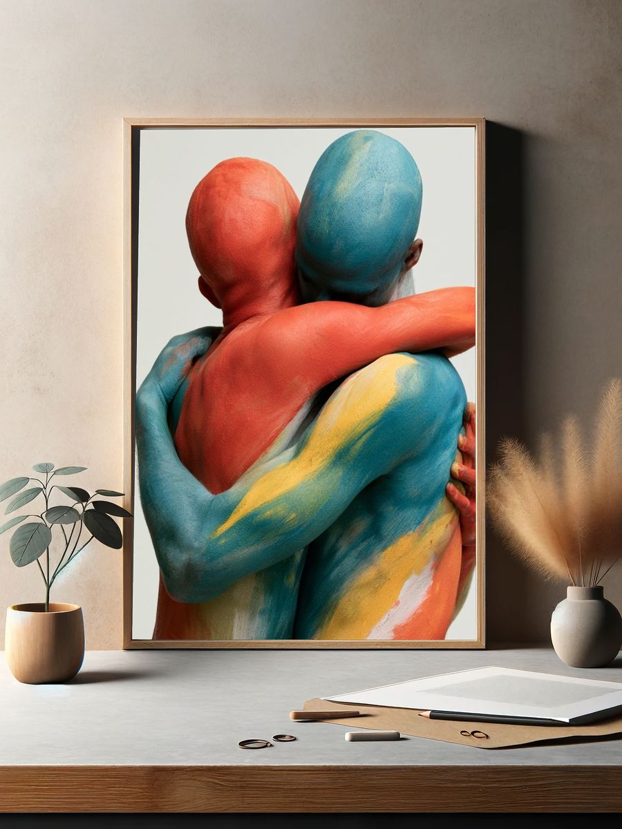 Colorful Embrace Photography Poster. — room view 2