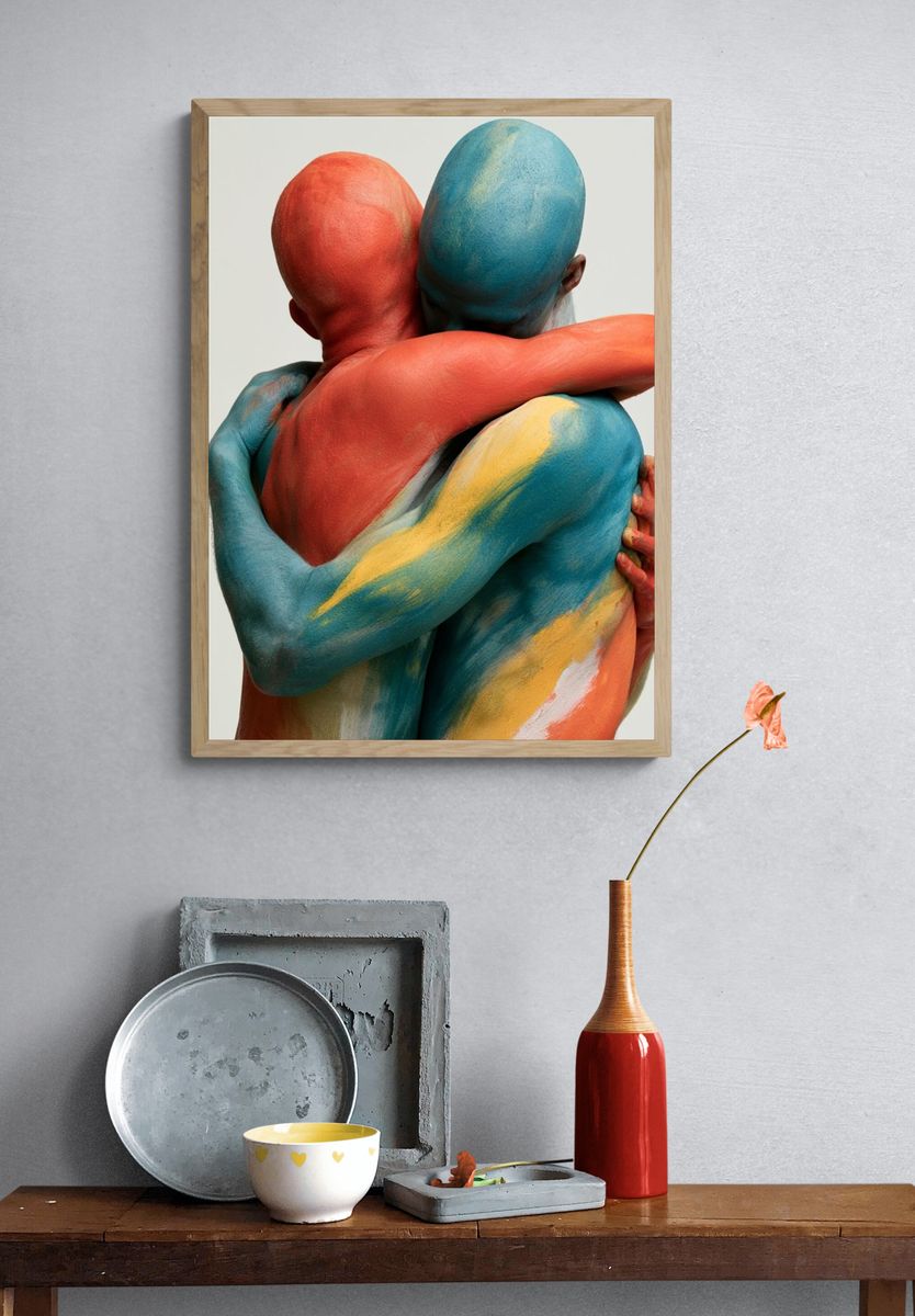 Colorful Embrace Photography Poster. — room view 3