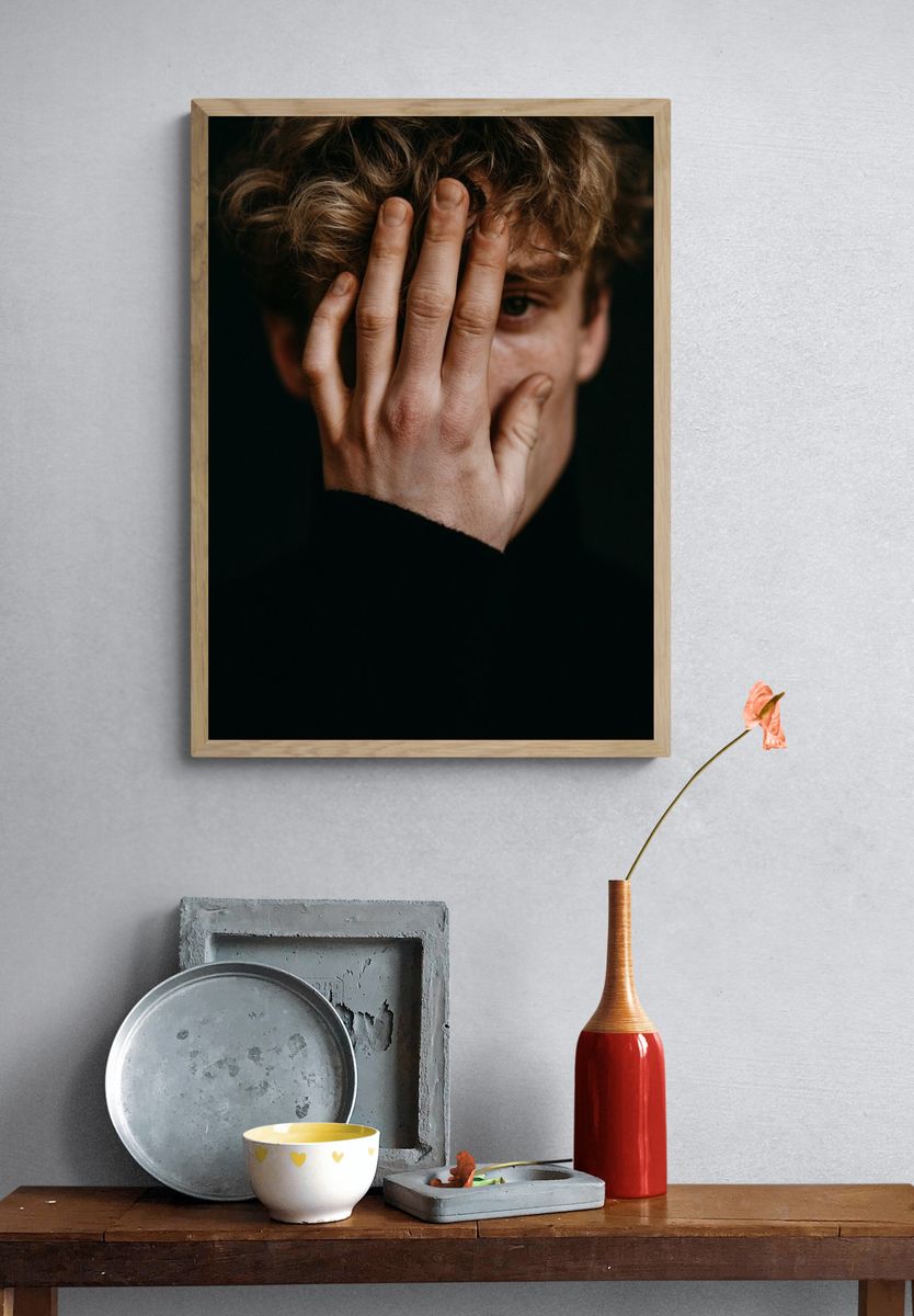 Hidden Face Portrait Poster. — room view 3