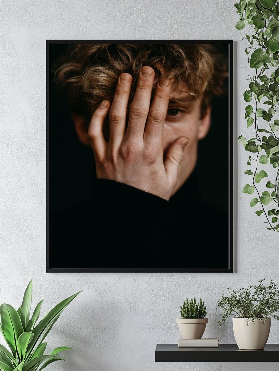 Hidden Face Portrait Poster. — room view 4