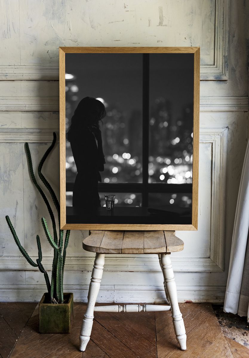 Lonely City Silhouette Photography Poster. — room view 1