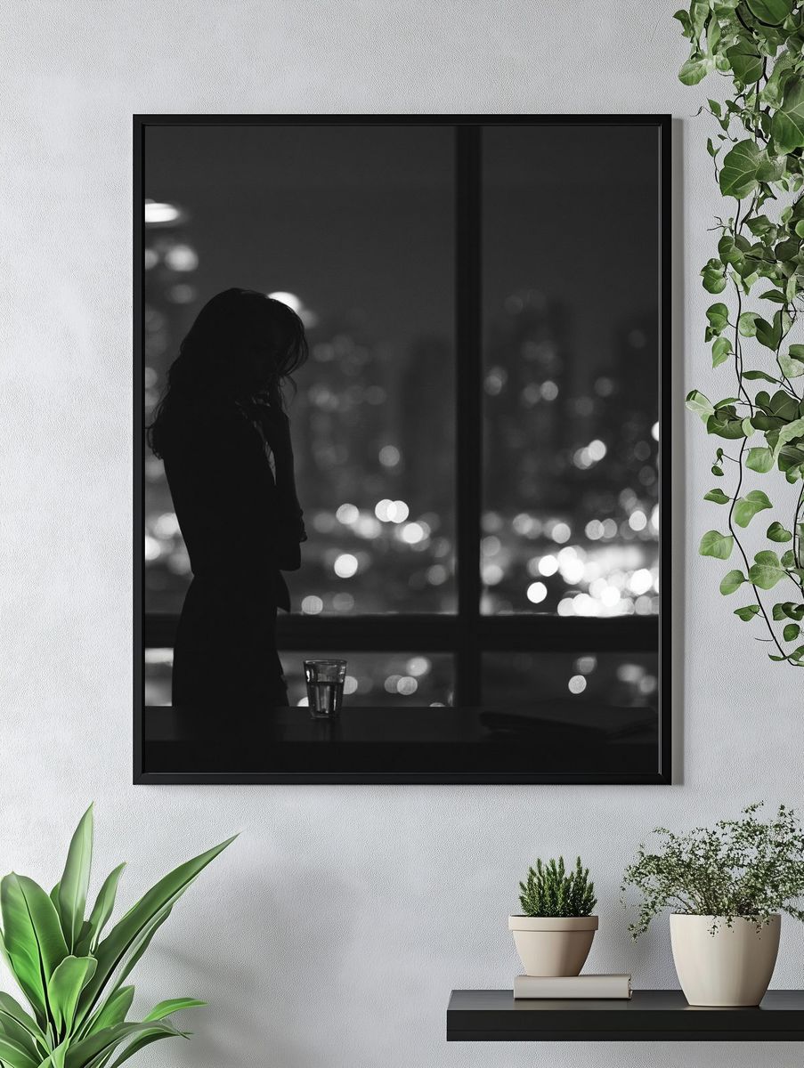 Lonely City Silhouette Photography Poster. — room view 4