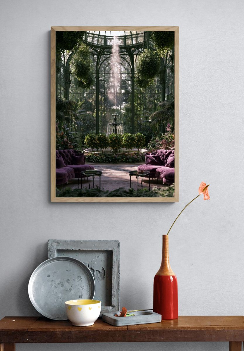 Lush Glass Conservatory Photography Poster. — room view 3