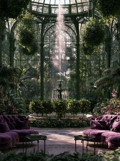 Lush Glass Conservatory Photography Poster. poster