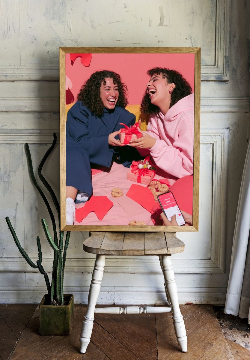 Joyful Friends Celebration Photography Poster. — room view 1