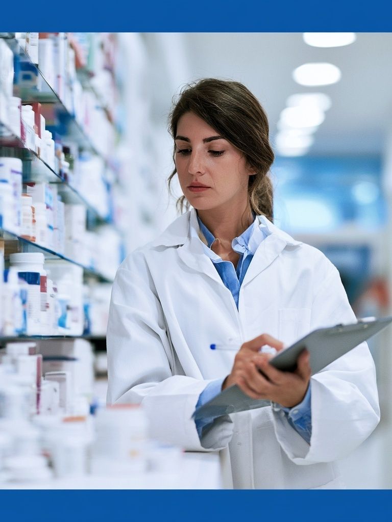 Pharmacist in Aisle Photography Poster. poster — photography art