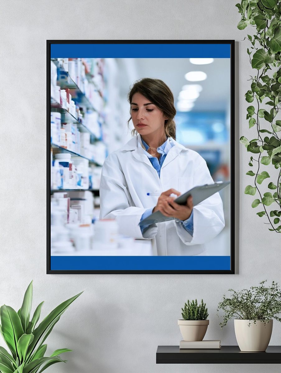 Pharmacist in Aisle Photography Poster. — room view 4