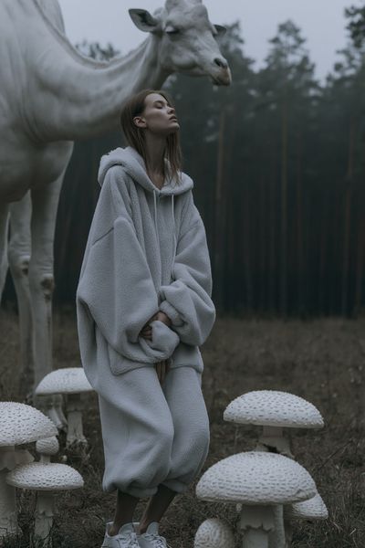 Surreal Forest Giraffe Photography Poster. poster