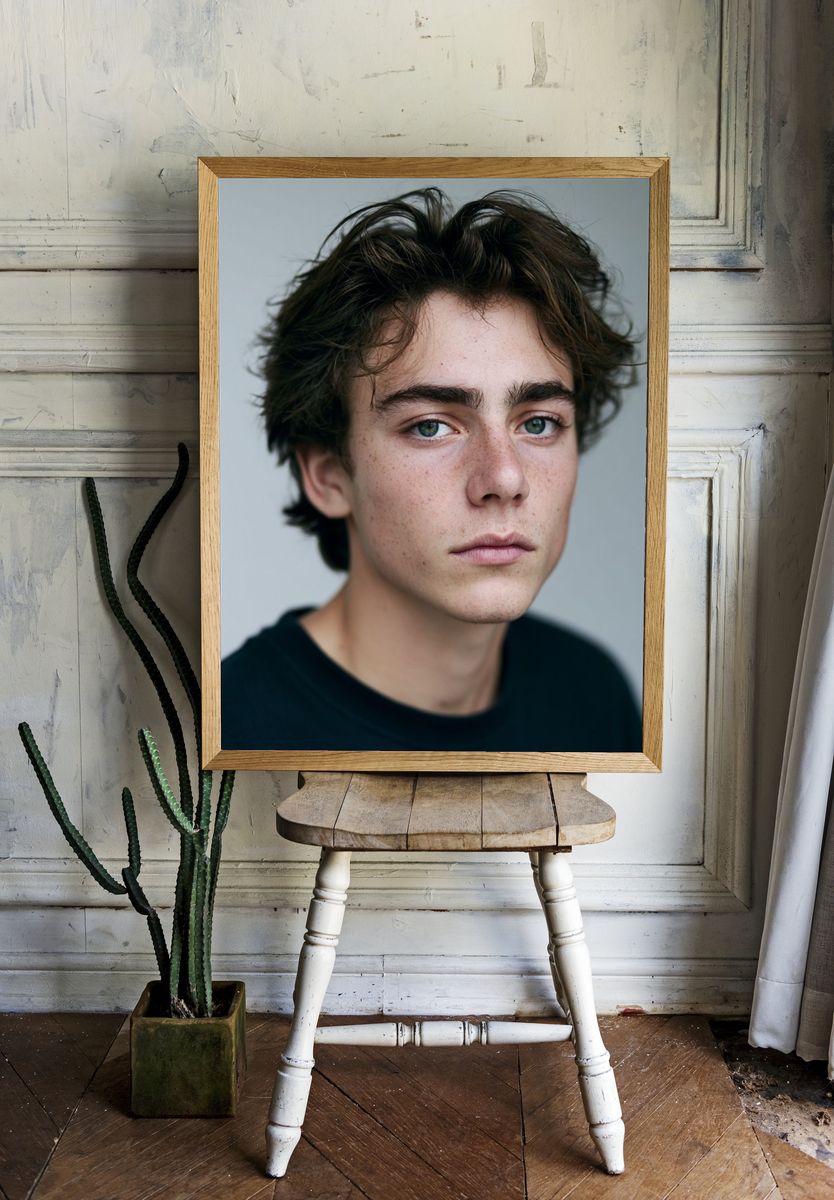 Freckled Portrait Photography Poster. — room view 1