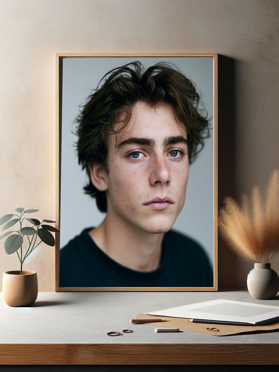 Freckled Portrait Photography Poster. — room view 2