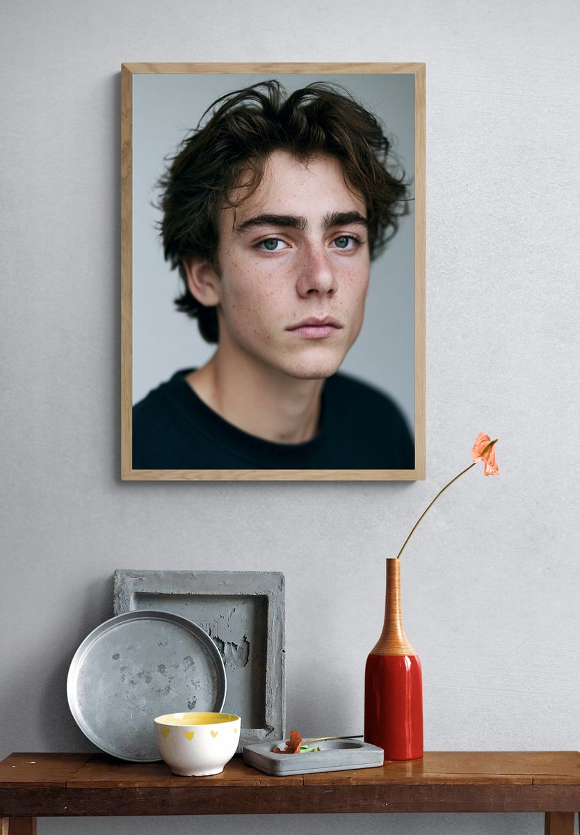 Freckled Portrait Photography Poster. — room view 3