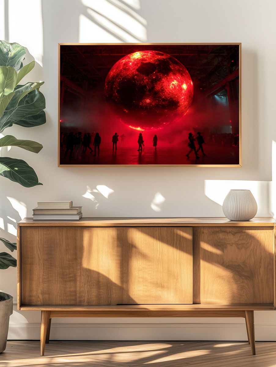 Red Orb Installation Photography Poster. — room view 3