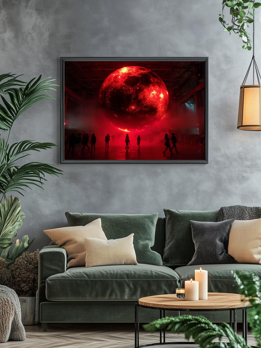 Red Orb Installation Photography Poster. — room view 4