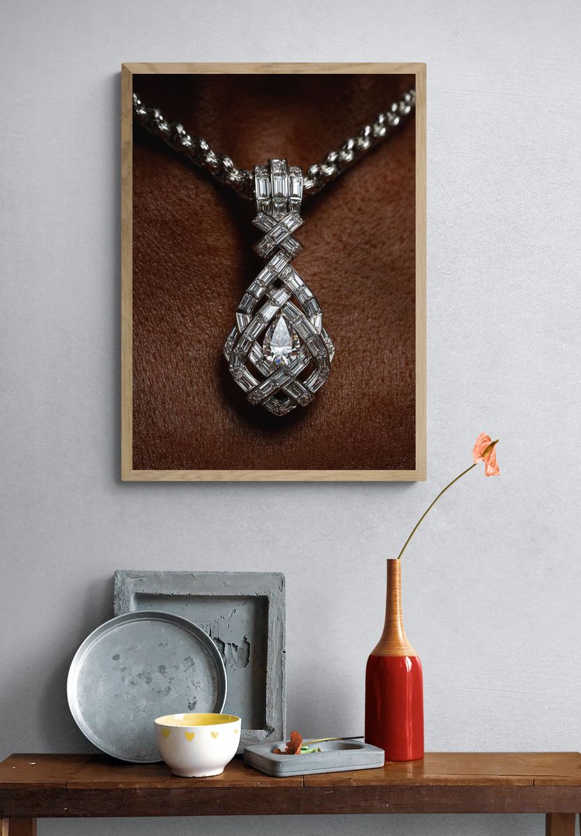 Diamond Pendant Luxury Photography Poster. — room view 3