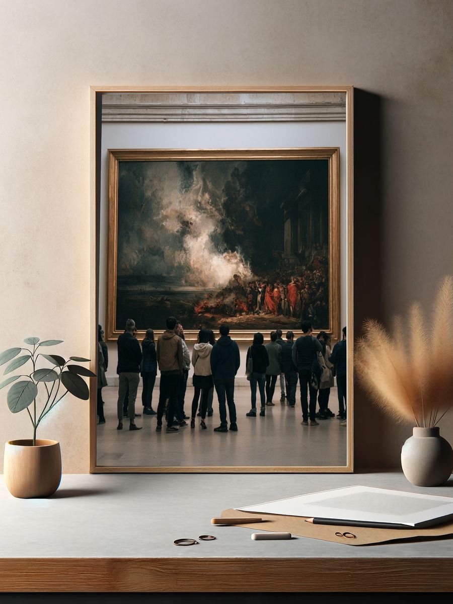 Museum Gallery Crowd Photography Poster. — room view 2