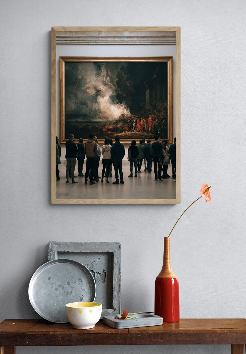 Museum Gallery Crowd Photography Poster. — room view 3