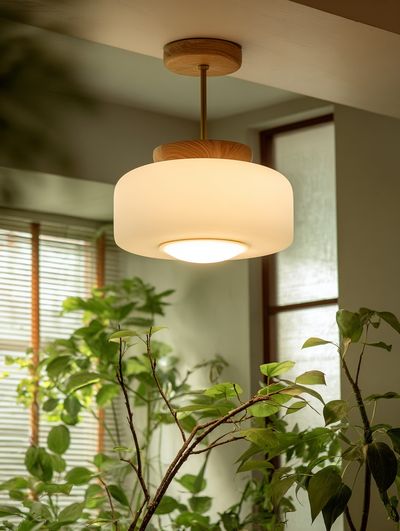 Indoor Plants and Pendant Light Photography Poster. poster