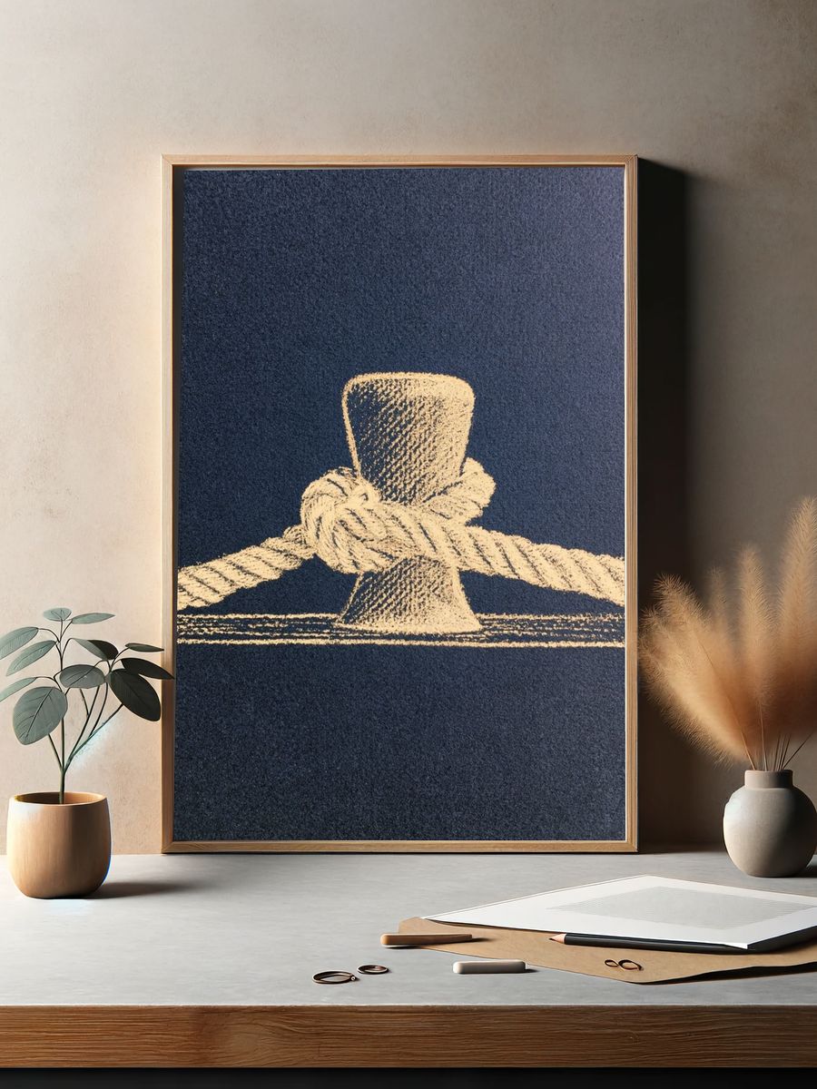 Nautical Rope Knot Photography Poster. — room view 2