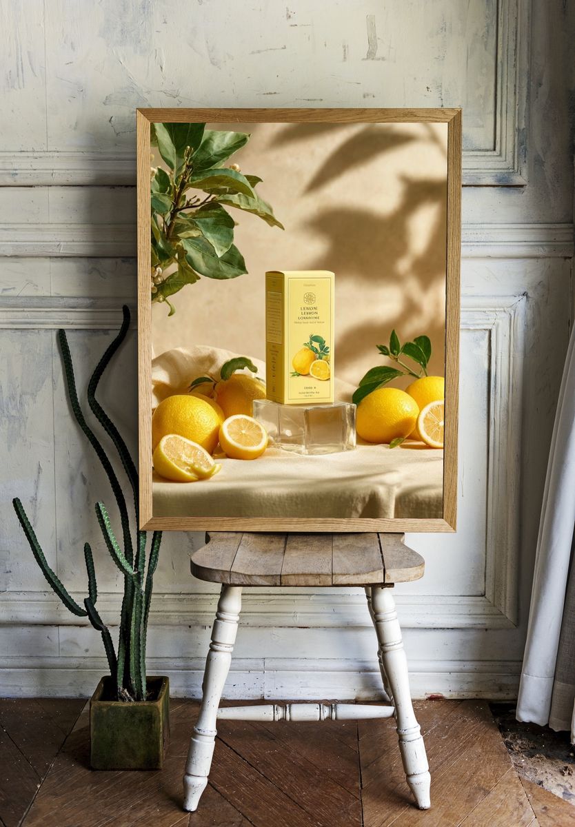 Lemon Still Life Photography Poster. — room view 1