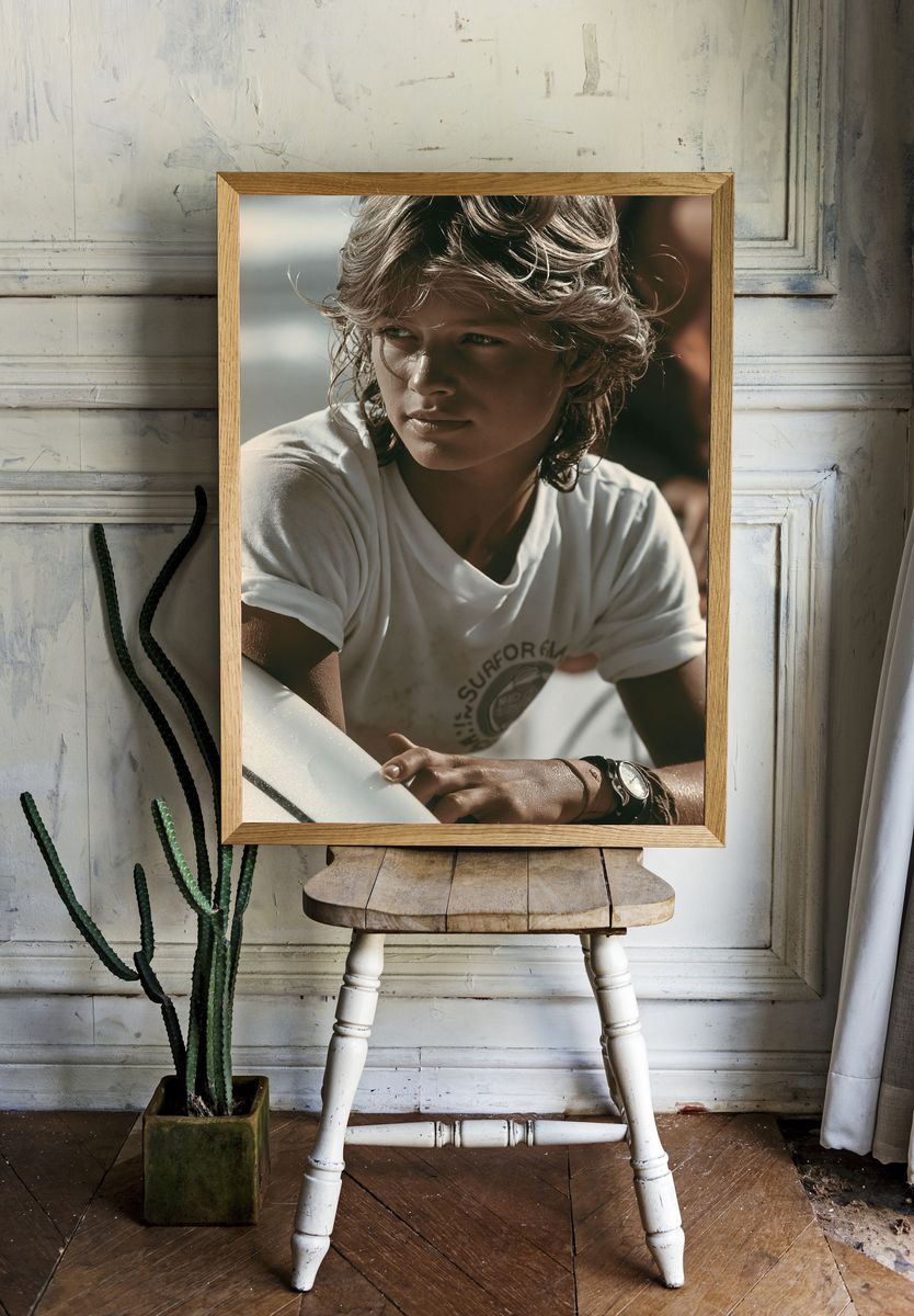 Surfer Portrait Photography Poster. room preview