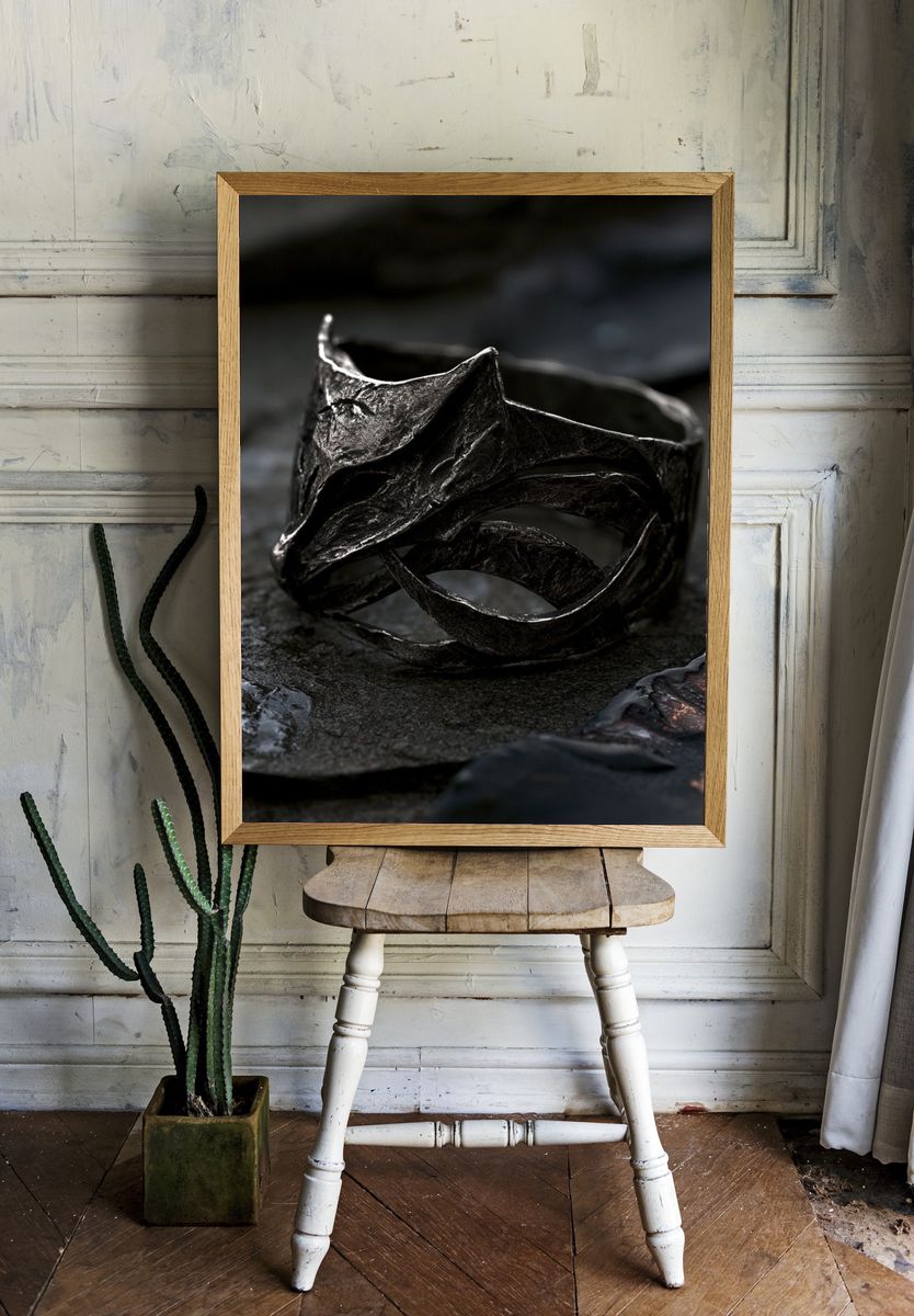 Dark Sculptural Ring Photography Poster. room preview