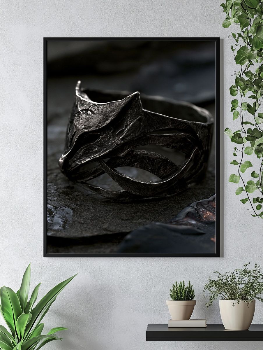 Dark Sculptural Ring Photography Poster. — room view 4