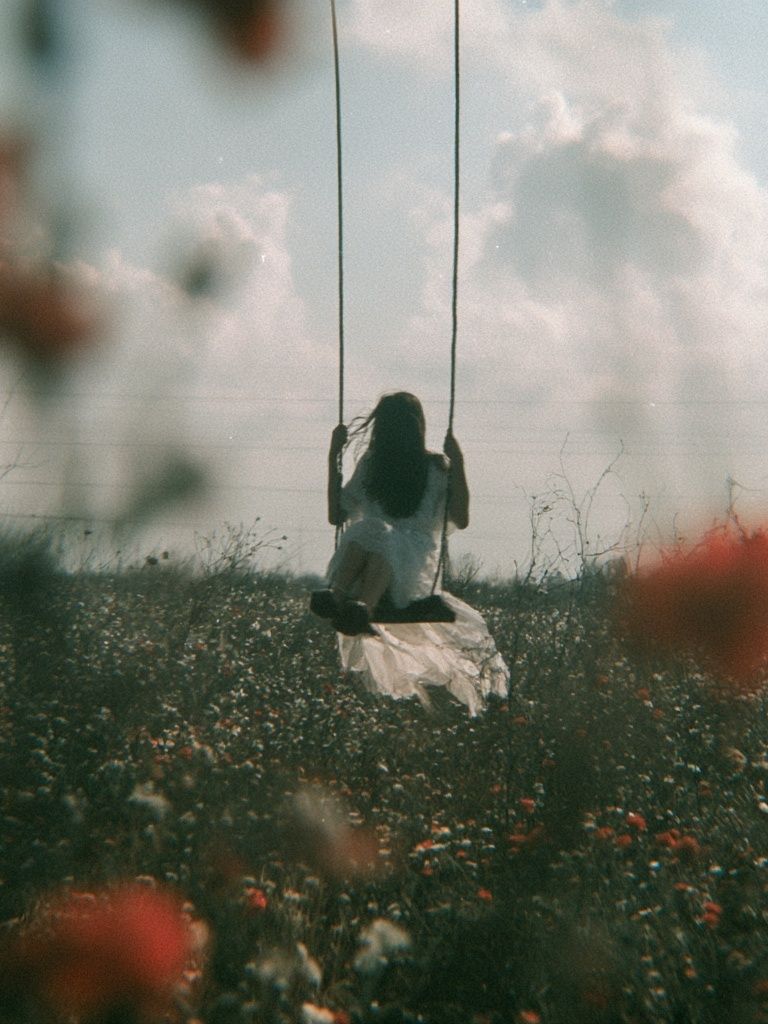 Girl on Swing Field Photography Poster. poster — photography art