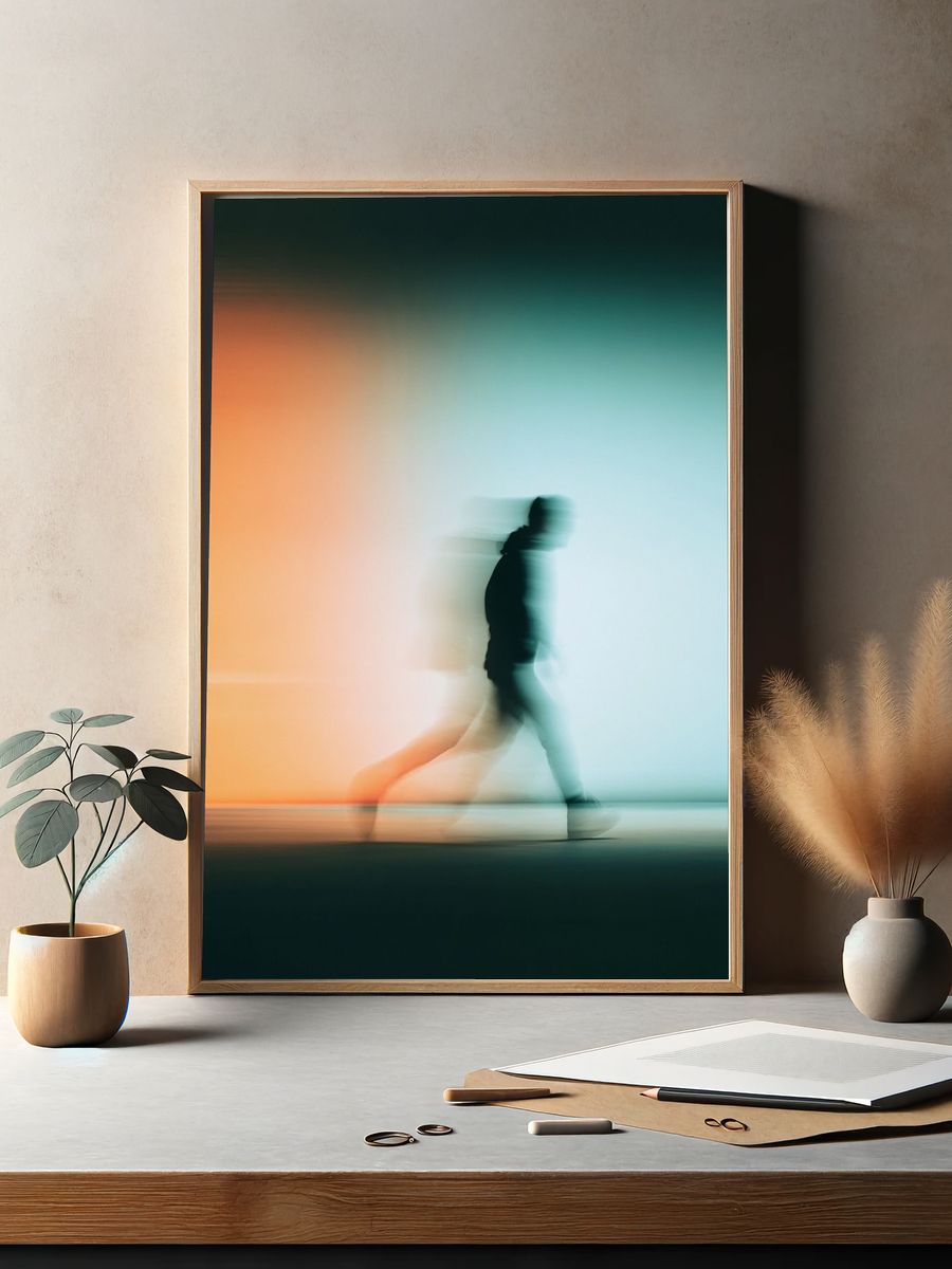 Blurred Walker Photography Print. — room view 2
