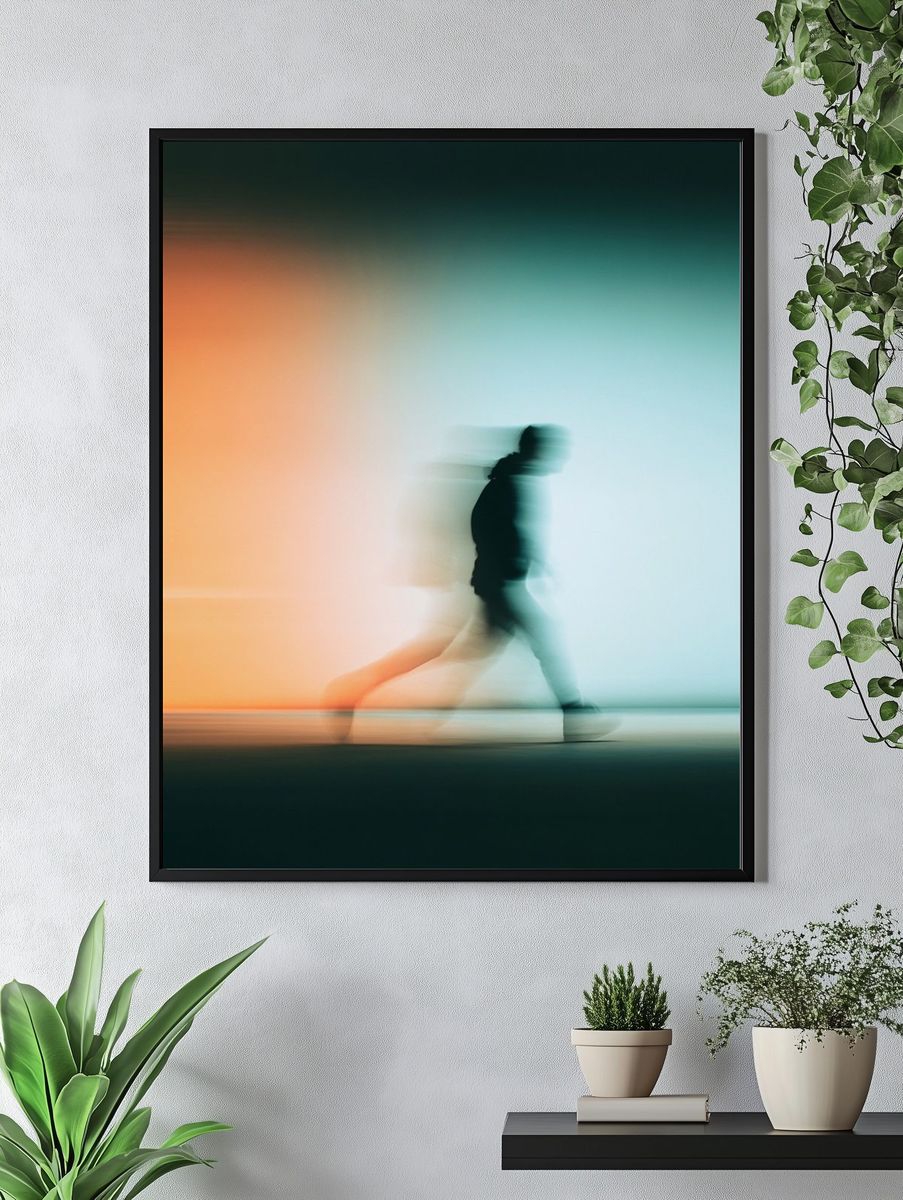 Blurred Walker Photography Print. — room view 4