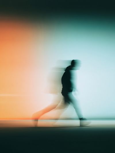 Blurred Walker Photography Print. poster