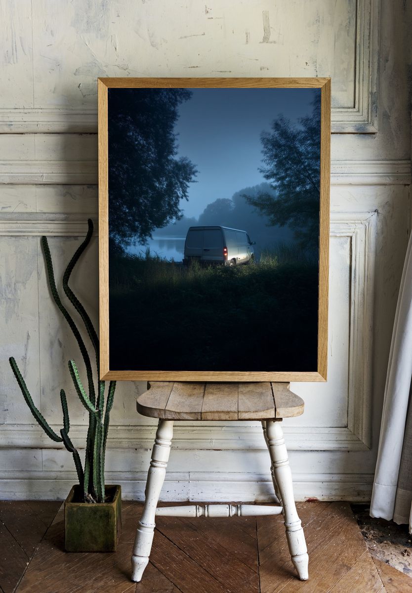 Misty Van by the Lake — Photography Print. — room view 1
