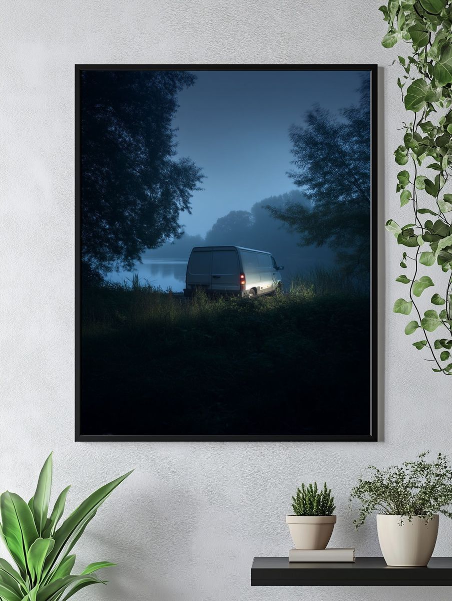 Misty Van by the Lake — Photography Print. — room view 4