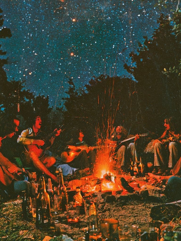 Campfire Under the Stars Poster. poster — photography art