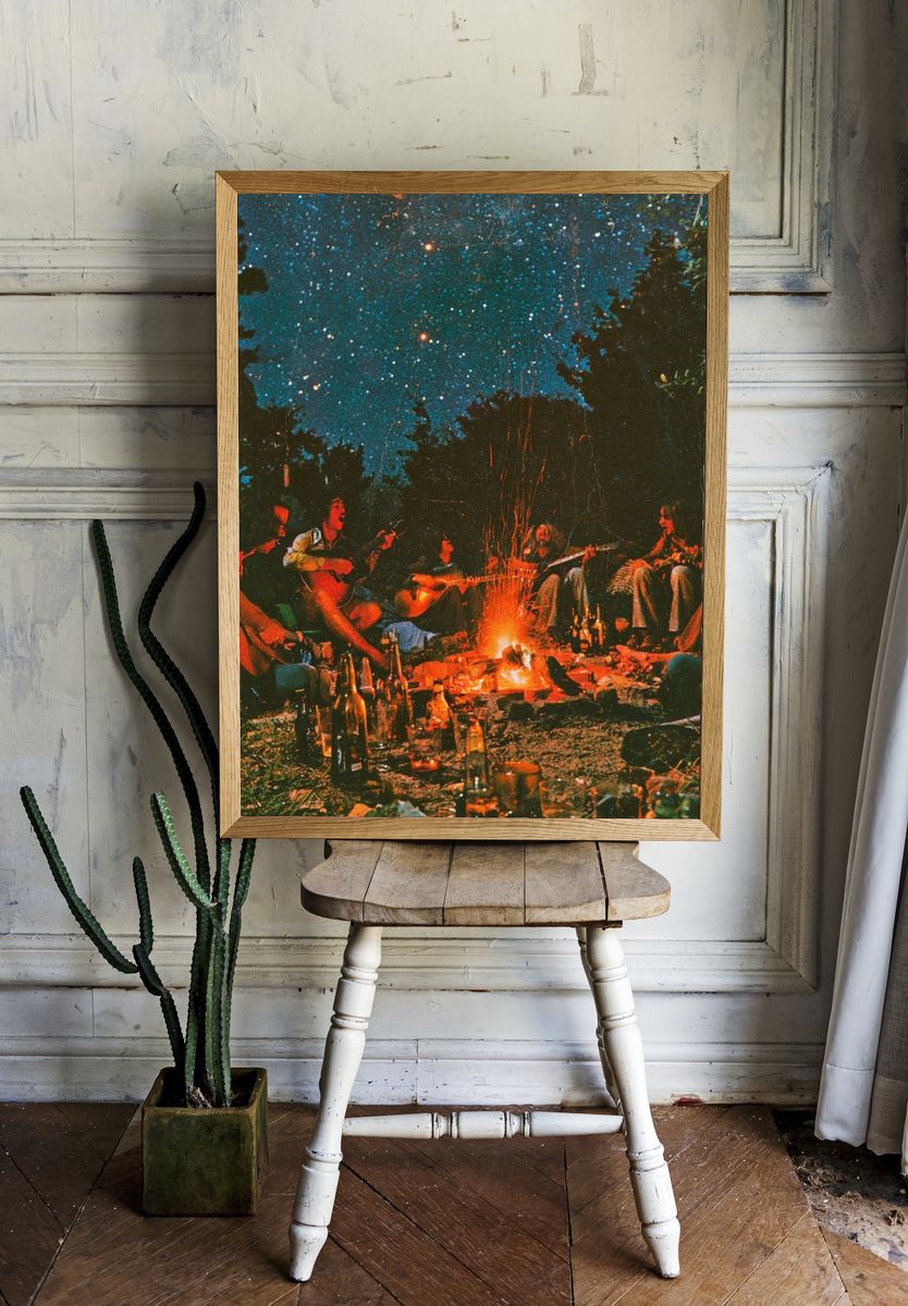 Campfire Under the Stars Poster. — room view 1