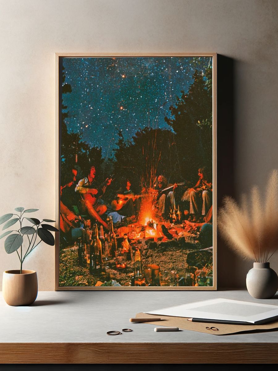 Campfire Under the Stars Poster. — room view 2