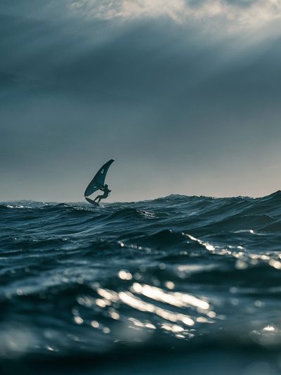 Windsurfing at Sea Photography Poster. poster